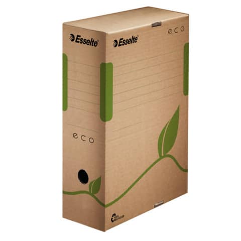 Scatola archivio Esselte ECOBOX dorso 10 cm avana/verde 10x23,3x32,7 cm 623917